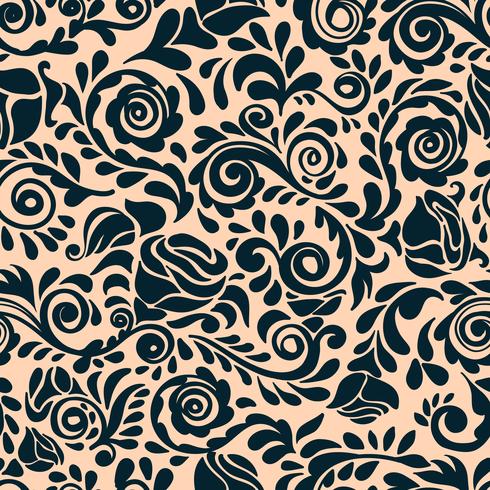 Abstract seamless lace pattern with flowers. vector