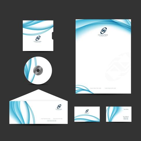 Modern business identity design set vector