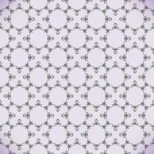 Vector floral line style background, seamless monogram design pattern