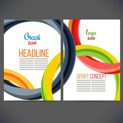 Folleto de los deportes del concepto del color vector