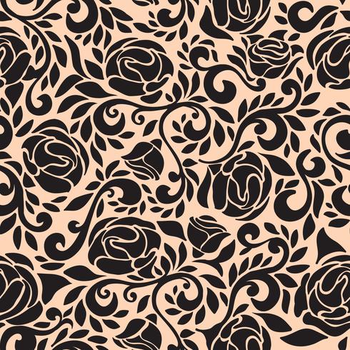 Abstract seamless lace pattern with flowers rose. vector