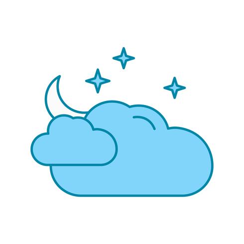 icono de vector nube estrellas