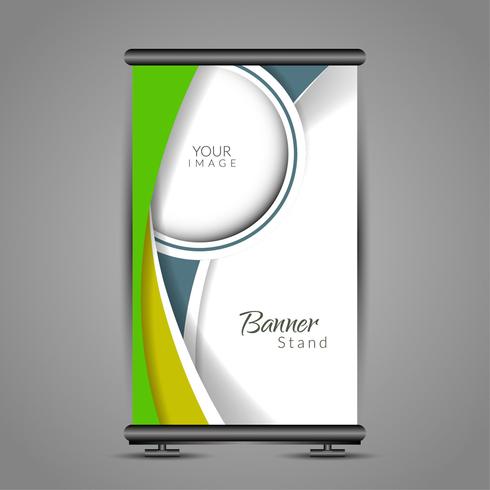 Moderno roll up banner stand de diseño vector