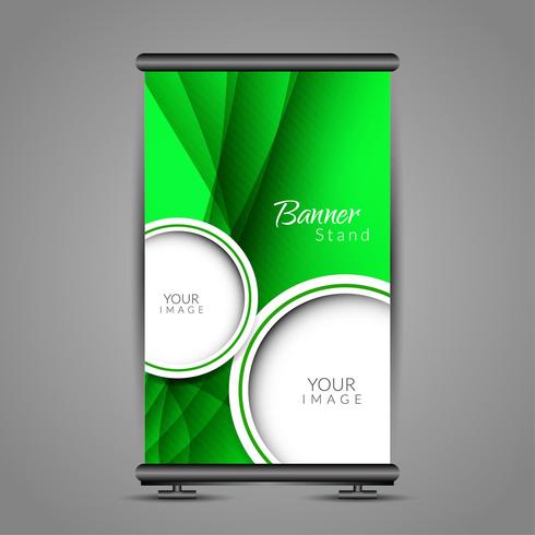 Modern roll up banner stand design vector