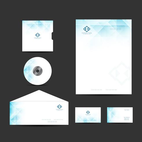 Modern business identity design set vector