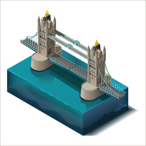 3d concept.Tower Bridge Rd, London vector