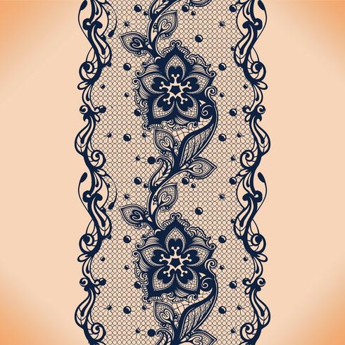 Vector Abstract seamless pattern with lace leaves and flowers pattern