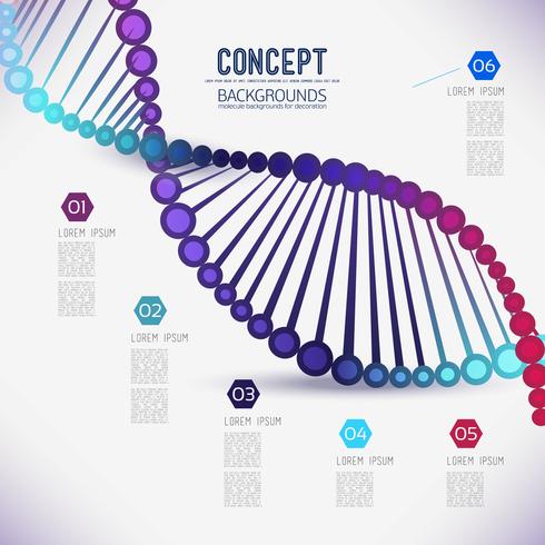 Abstract color geometric lattice DNA, the scope of molecules vector