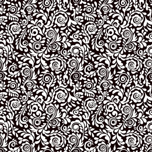 Abstract seamless lace pattern with flowers vector