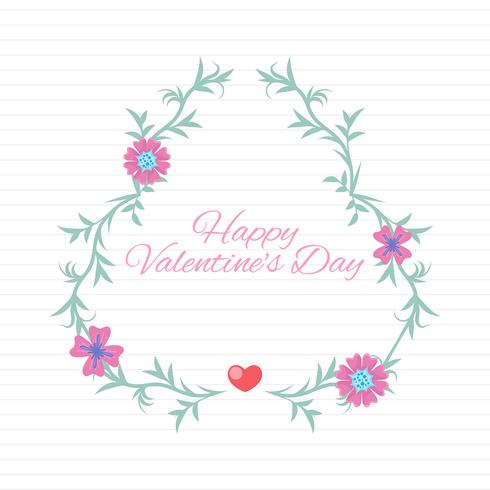 Beautiful background with ornamental frame for valentines day vector