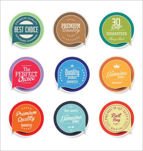 Modern badges stickers and labels collection vector