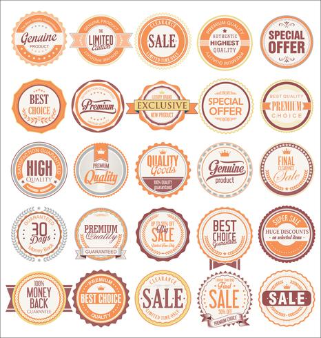Retro vintage badges and labels collection vector