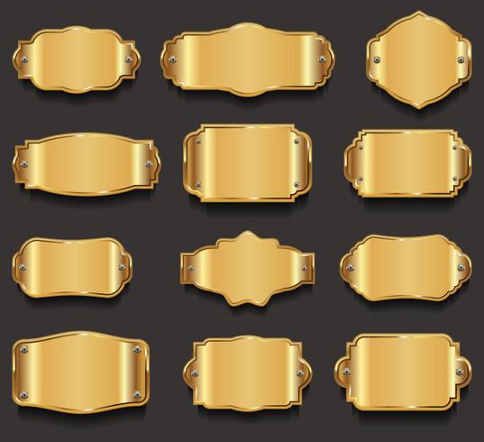 Luxury premium golden badges and labels vector