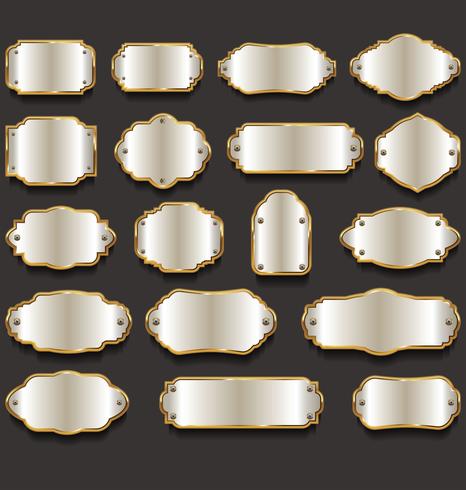 Retro vintage frames and labels collection vector