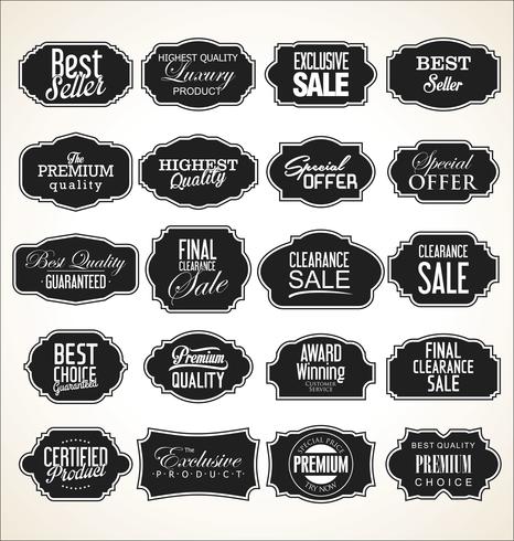 Retro vintage frames and labels collection vector