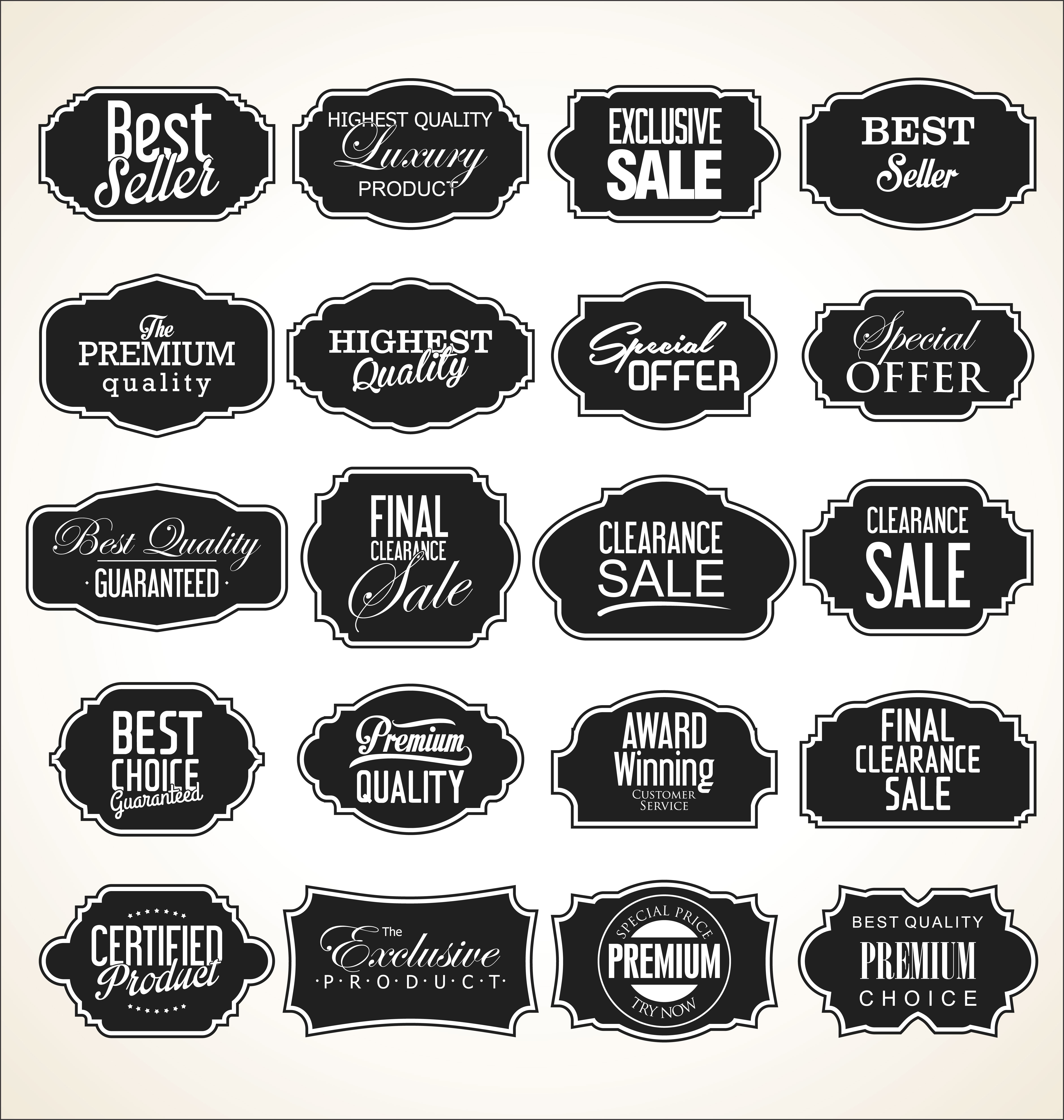  Retro  vintage  frames and labels collection 323917 Vector  