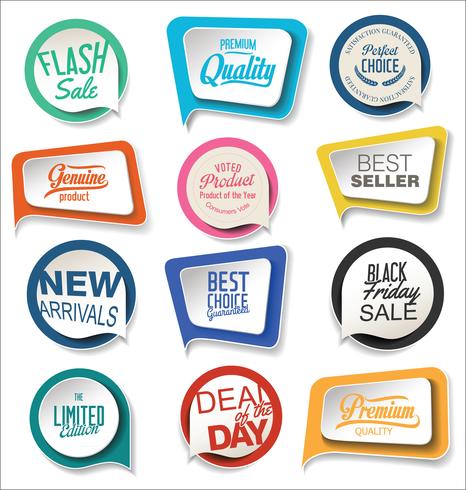 Modern badges stickers and labels collection vector