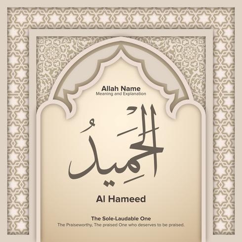 99 names of Allah with Meaning and Explanation vector