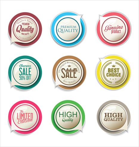 Modern badges stickers and labels collection vector