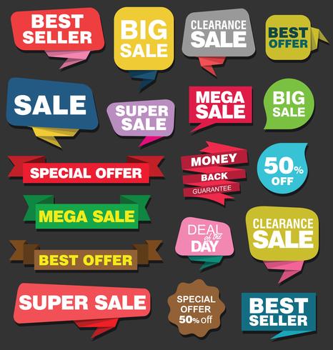 Modern badges stickers and labels collection vector