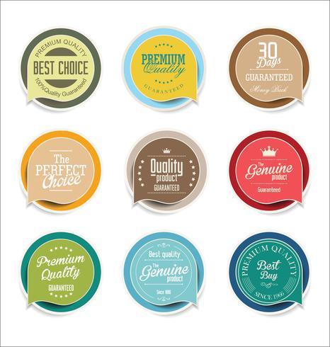 Modern badges stickers and labels collection vector
