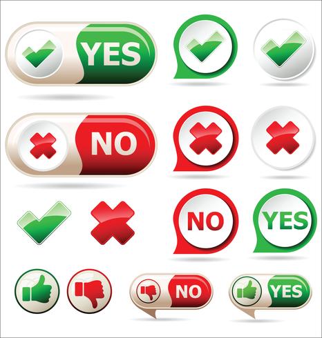 Yes and no sign of product quality and choice collection vector