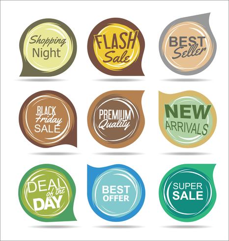 Modern badges stickers and labels collection vector