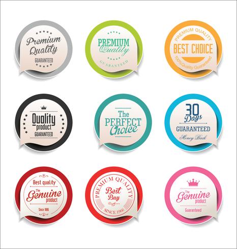 Modern badges stickers and labels collection vector