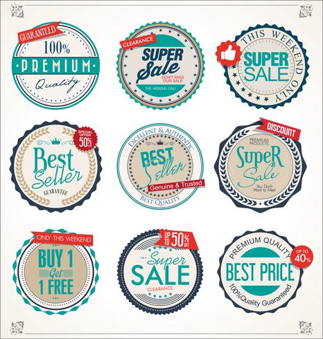 Retro vintage badges and labels collection  vector