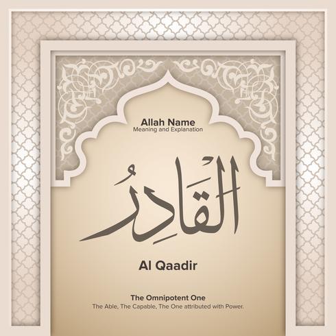 99 names of Allah with Meaning and Explanation vector