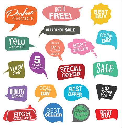 Modern badges stickers and labels collection vector