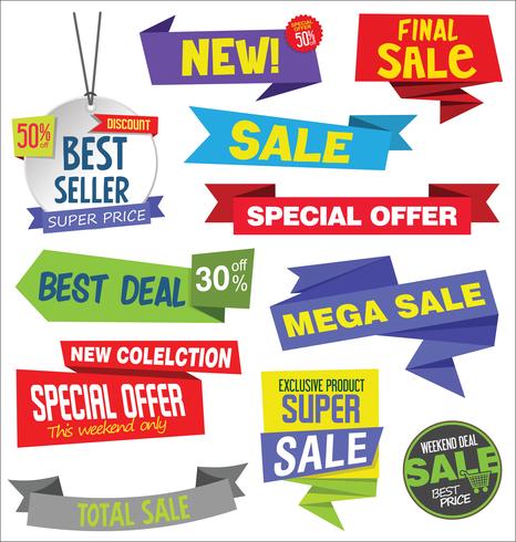 Modern badges stickers and labels collection vector