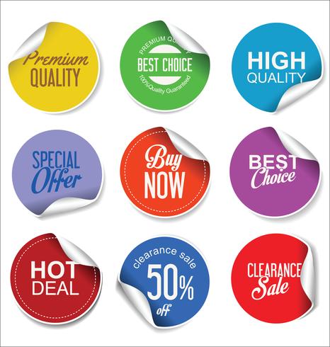 Modern badges stickers and labels collection vector