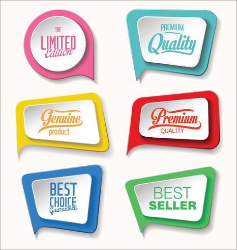 Modern badges stickers and labels collection vector