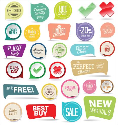 Modern badges stickers and labels collection vector