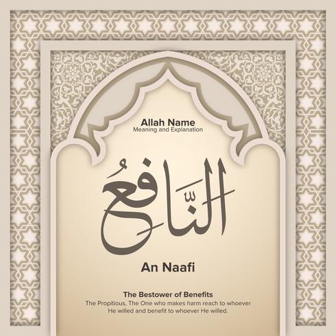 99 names of Allah with Meaning and Explanation vector