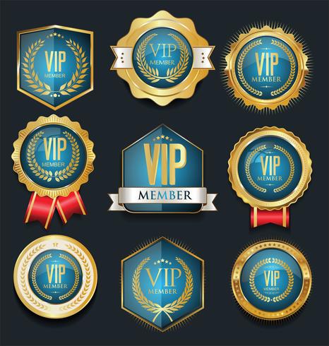 Colección de etiquetas VIP vector