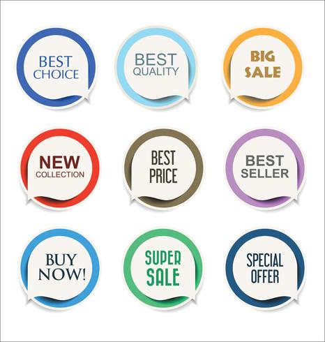 Modern badges stickers and labels collection vector