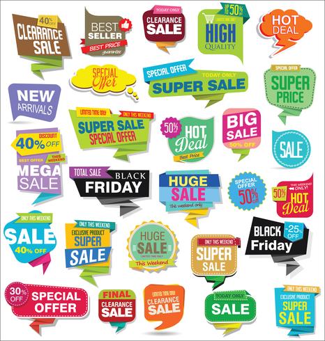 Modern badges stickers and labels collection vector