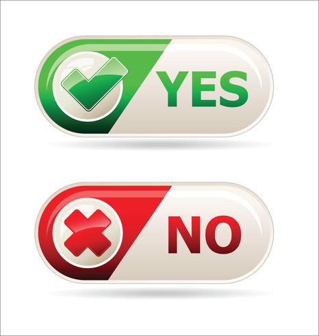 Yes and no sign of product quality and choice collection vector