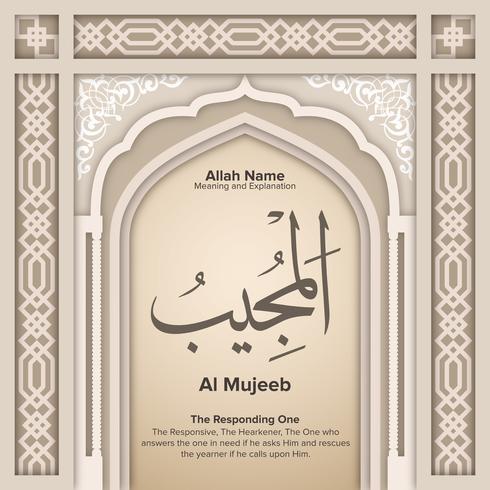99 names of Allah with Meaning and Explanation vector
