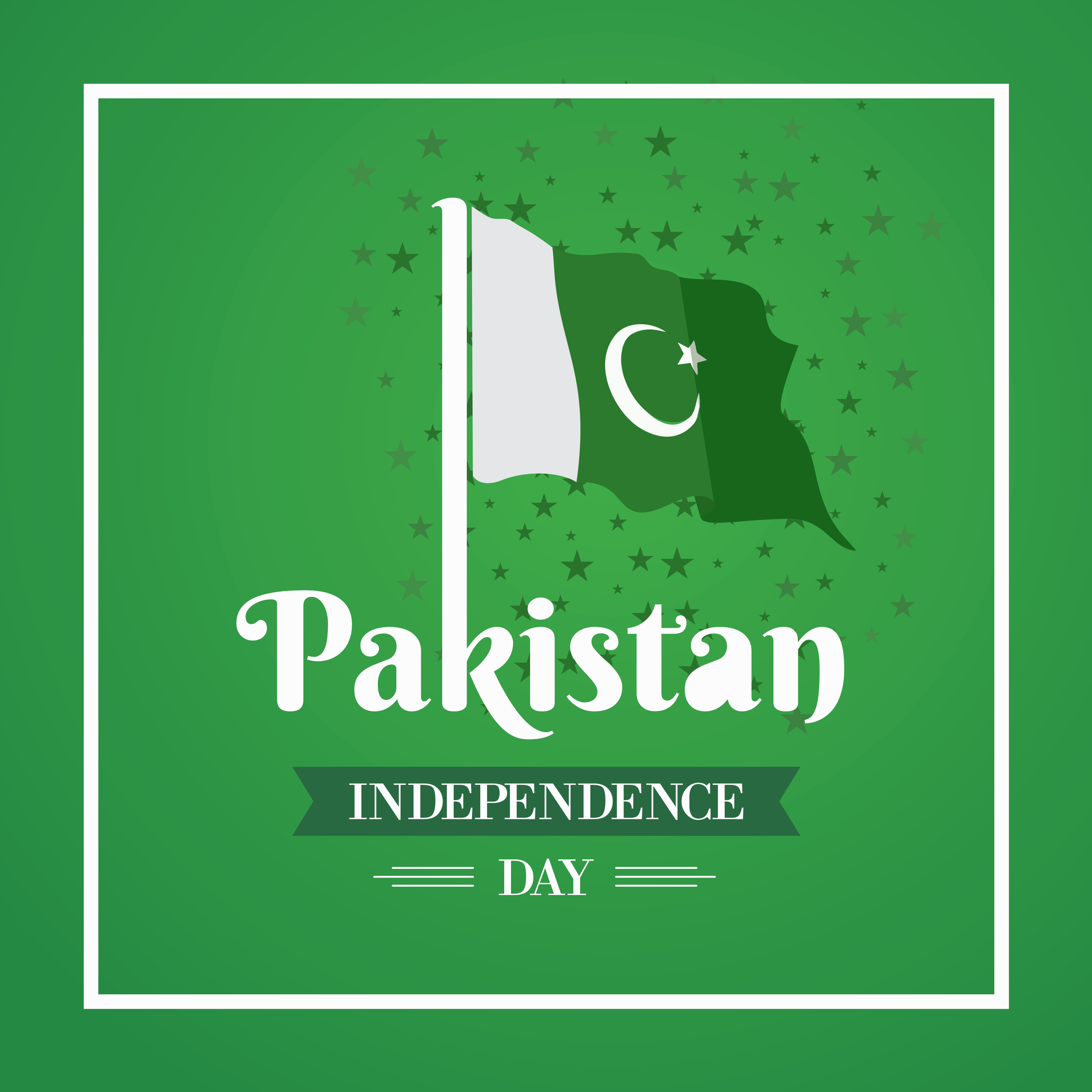 Happy Independence Day 14 August Pakistan Greeting Card 324425 Vector