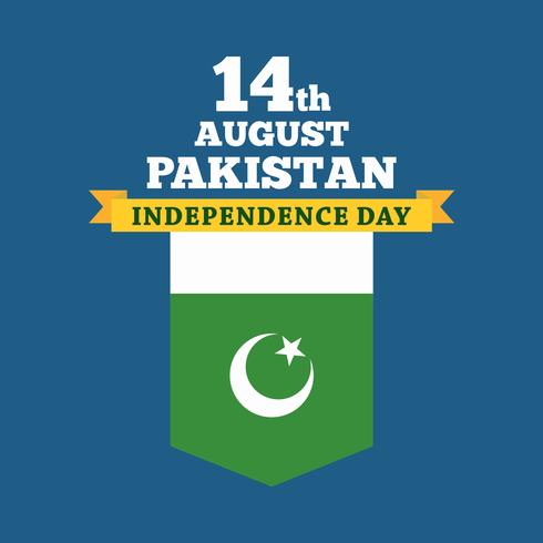 Feliz día de la independencia 14 de agosto Pakistán Tarjeta de felicitación vector