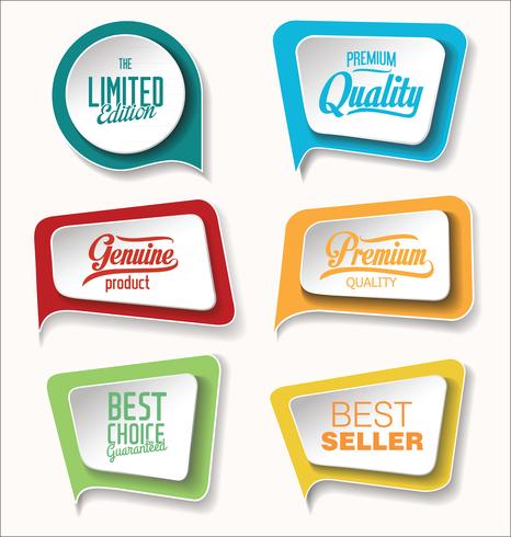 Modern badges stickers and labels collection vector