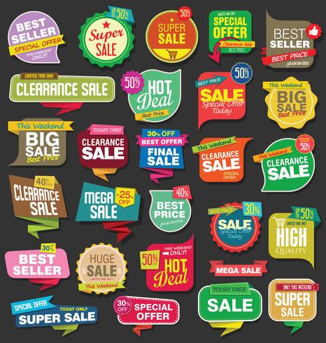 Modern badges stickers and labels collection vector