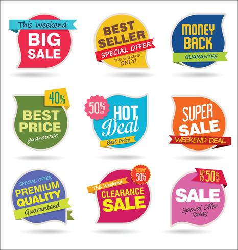 Modern badges stickers and labels collection vector