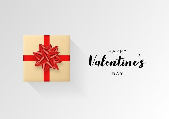 Fondo de vector de día de San Valentín. Caja de regalo envuelta colorida con la cinta. Ilustración vectorial festivo