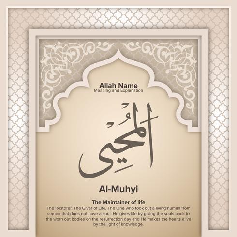 99 names of Allah with Meaning and Explanation vector