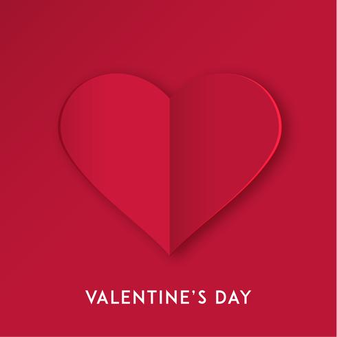 Papel cortado corazón de amor para el día de San Valentín o cualquier otra tarjeta de invitación de amor. Vector