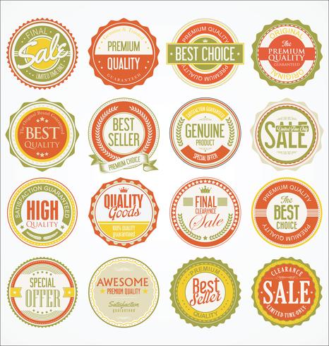 Retro vintage badges and labels collection vector